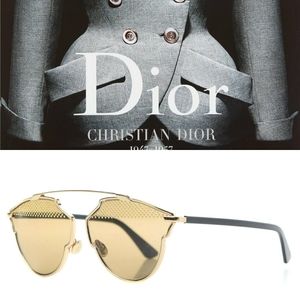 Christian Dior ✨ NEW DiorSoRealS gold sunglasses